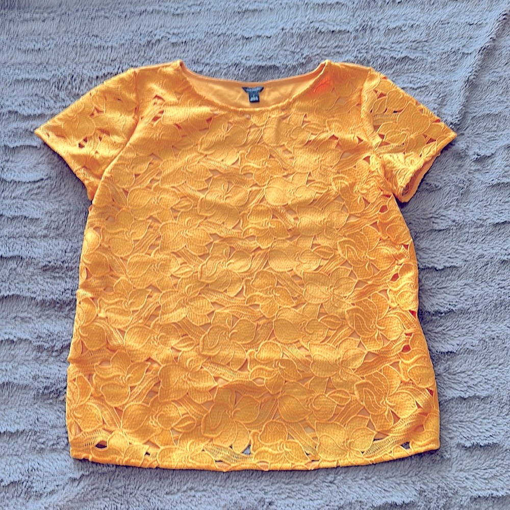 Ann Taylor - Orange Lace top (NEW)